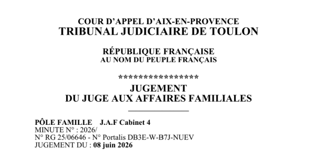 extrait du jugement pour la fixation des droits parentaux