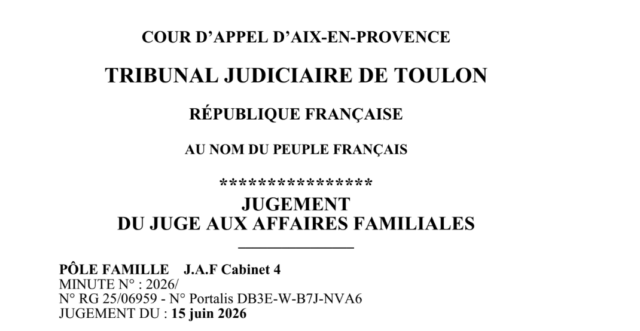 extrait du juge aux affaires familiales de toulon
