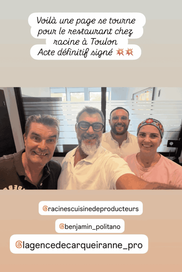 photo prise lors de la cession du restaurant racines a toulon