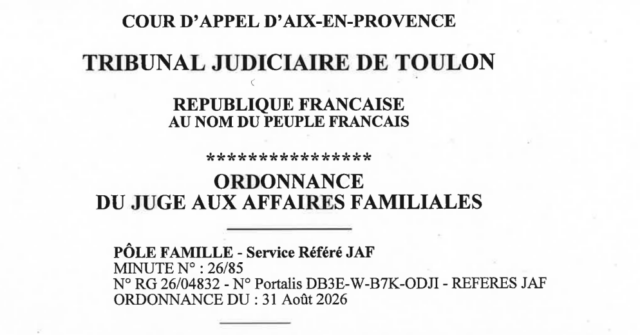 ordonnance du juge aux affaires familiales de toulon